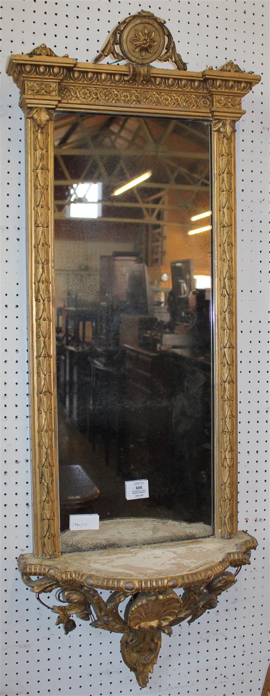 Victorian gilt and composite mirror